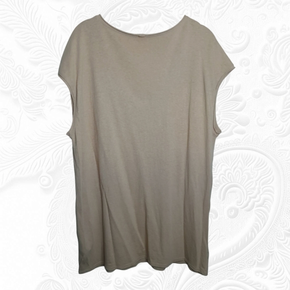 Everlane Loose Fitting Sleeveless Tan Hemp/Organic Cotton Muscle T-Shirt - Picture 3 of 3
